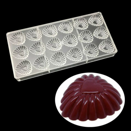 Heart Design Shape Polycarbonate Chocolate Mould