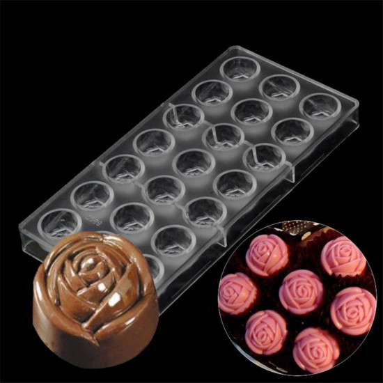 POLYCARBONATE CHOCOLATE MOULD - ROSE FLOWER SHAPE