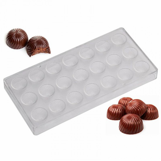 Swirl Dome Shape Polycarbonate Chocolate Mould