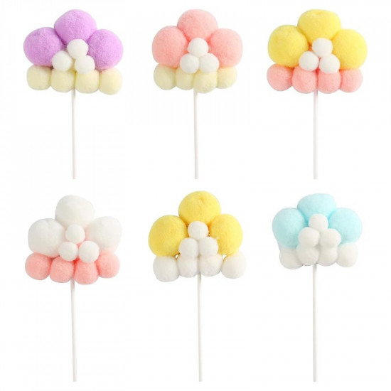 Soft Ball Cloud Cake Topper (Set of 2)