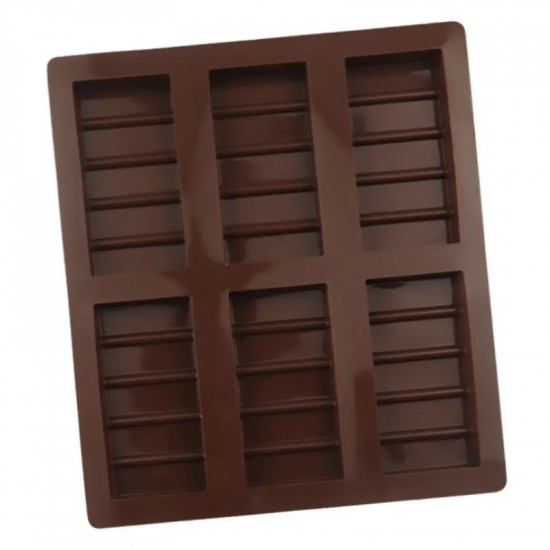 Rectangular Chocolate Bar 6 Cavity Silicone Mould