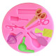 Barber Tools Combs Scissors Hair Dryer Silicone Fondant Mould