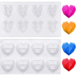 Diamond Heart Shape (8 Cavity) Silicone Chocolate Mould