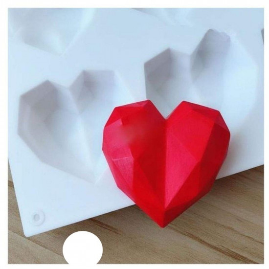 Diamond Heart Shape (8 Cavity) Silicone Chocolate Mould