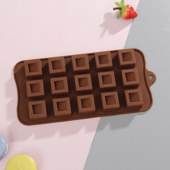 Dimpled Square Shape Silicone Chocolate Mould