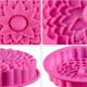 Chrysanthemum Flower Shape Silicone Cake Mould (Random Colour)