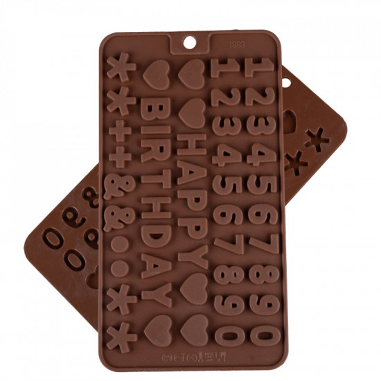 Numbers & Happy Birthday Letters Silicone Chocolate Mould