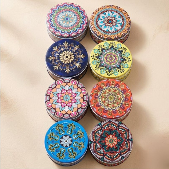 Small Mandala Print Tins - Set of 2 Random