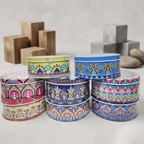 Small Mandala Print Tins - Set of 2 Random