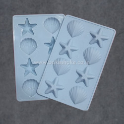 Starfish And Fan Shell Silicone Chocolate Mould