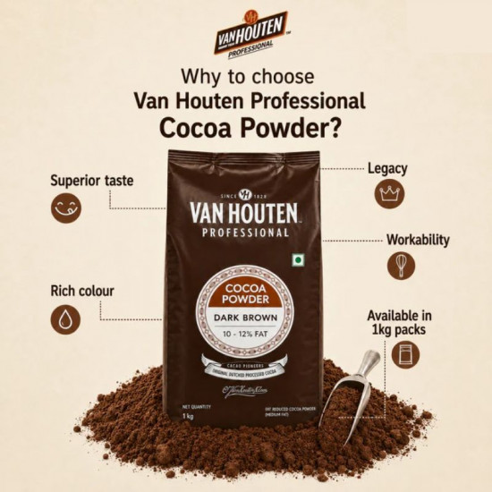 Van Houten Professional Cocoa Powder - Dark Brown