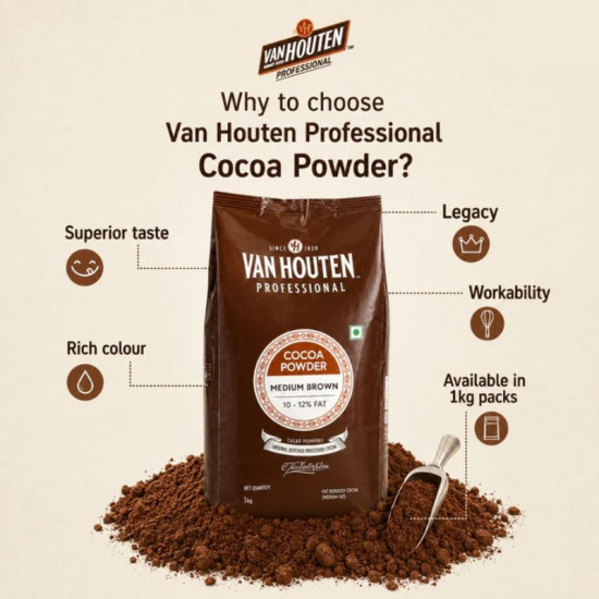 Van Houten Professional Cocoa Powder - Medium Brown