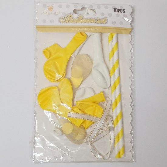 Yellow White Confetti Balloon Cake Topper