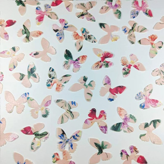 Abstract Cream Wafer Butterflies WPC 14 (20 Pcs) - Tastycrafts Economy Pack