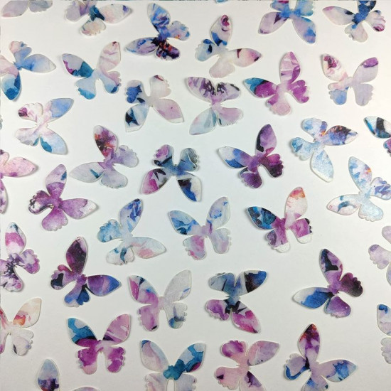 Abstract Purple Wafer Butterflies WPC 13 (20 Pcs) - Tastycrafts Economy Pack