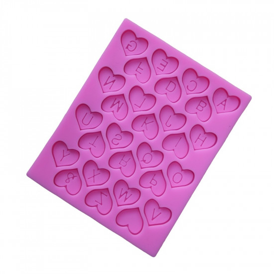 Bakell Heart Shaped Silicone Decorating Mold | Alphabet Letter Shaped Chocolate, Cake Mold, Size: 4