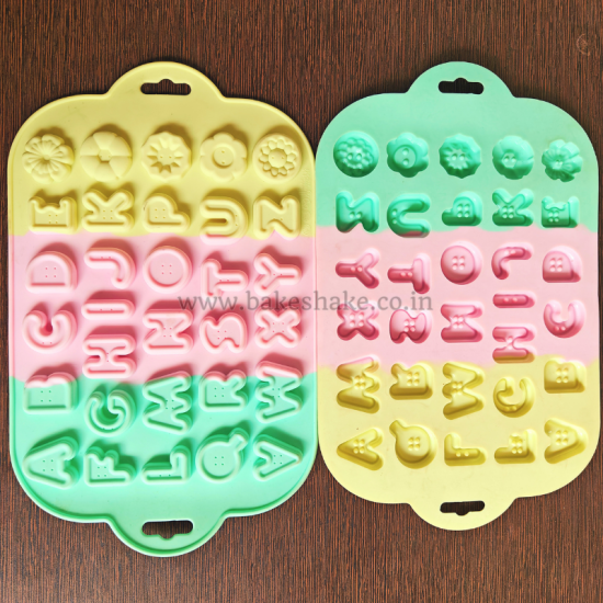 Alphabet With Flower Silicone Mould