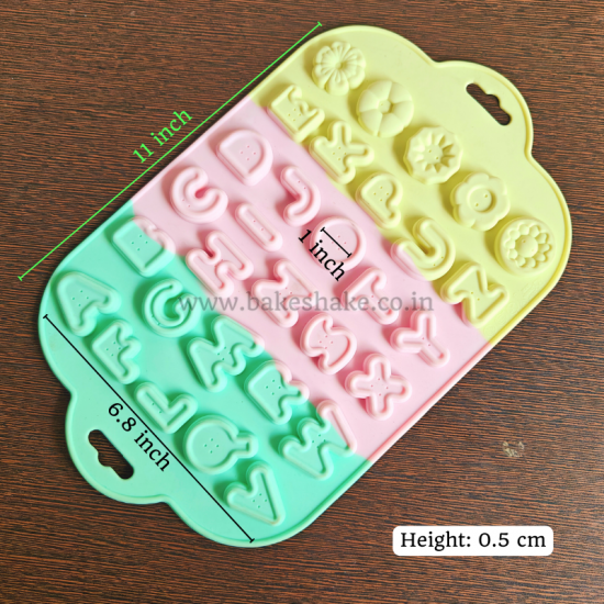 Alphabet With Flower Silicone Mould