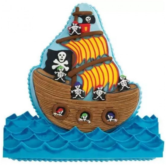 Pirate Ship Shape Aluminium Cake Mould