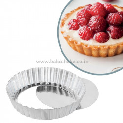 Aluminium Round Pie Dish Quiche Pan Tart Mould with Removable Bottom - 4 Inch