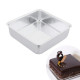 Square Shape Aluminium Cake Mould - Set of 3