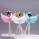 White Angel Wing With Star Cake Topper