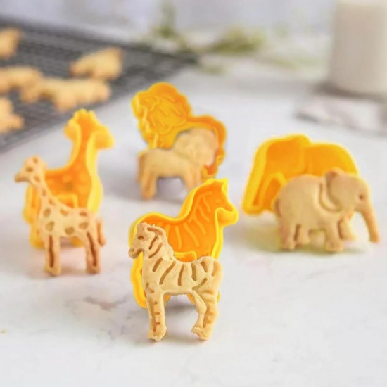 Elephant, Giraffe, Lion, Zebra Plunger Cutter