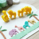 Elephant, Giraffe, Lion, Zebra Plunger Cutter