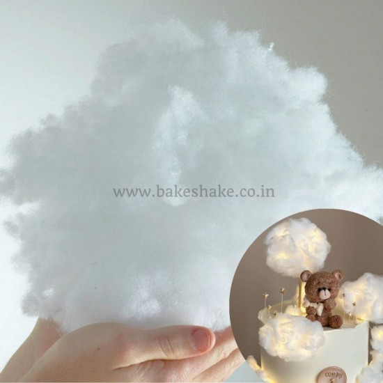 Artificial Cotton Cloud Cake Topper | Imitation Cotton (100g)