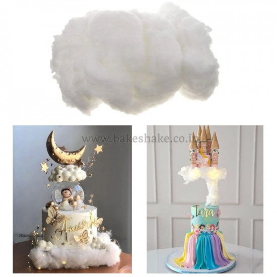 Artificial Cotton Cloud Cake Topper | Imitation Cotton (100g)