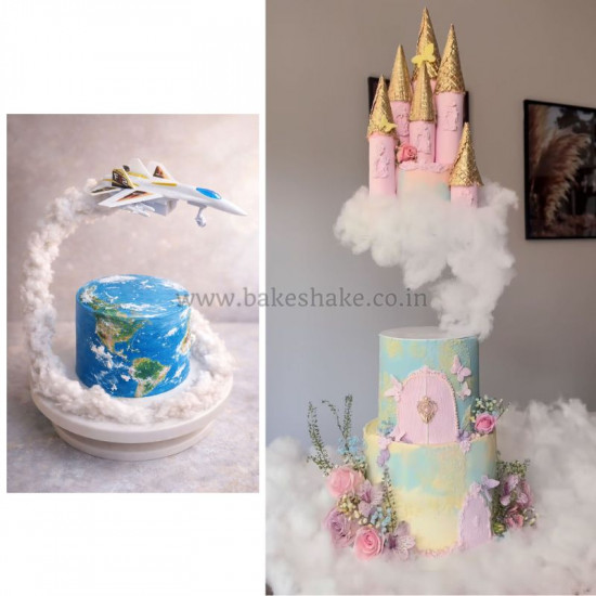Artificial Cotton Cloud Cake Topper | Imitation Cotton (100g)