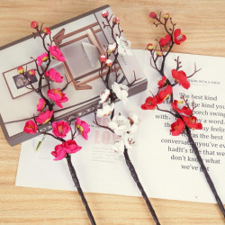 Artificial Plum Blossoms Flower Stick (Set of 3)