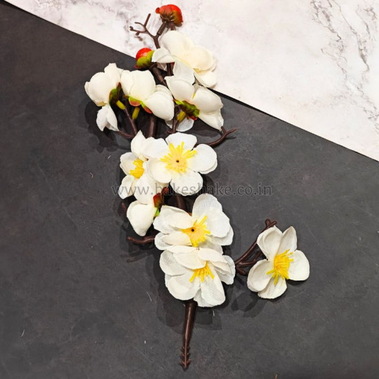 Artificial Plum Blossoms Flower Stick (Set of 3)