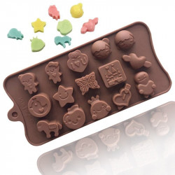 Assorted Shapes Baby Silicone Chocolate Mould 15 Cavity