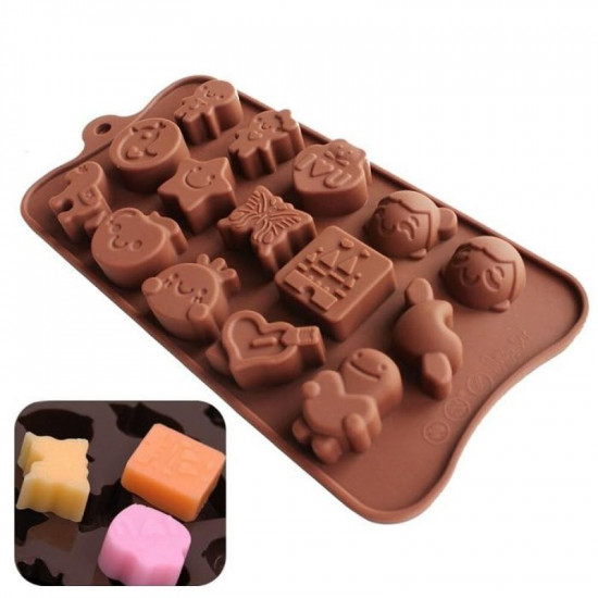Assorted Shapes Baby Silicone Chocolate Mould 15 Cavity Assorted Shapes Baby Silicone Chocolate Mould 15 Cavity