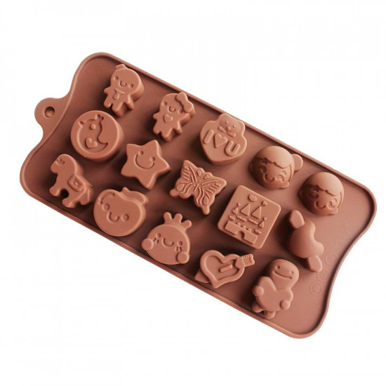 Assorted Shapes Baby Silicone Chocolate Mould 15 Cavity Assorted Shapes Baby Silicone Chocolate Mould 15 Cavity