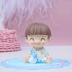 Baby Boy with Feeding Bottle Cake Topper | Baby Shower Cake Topper