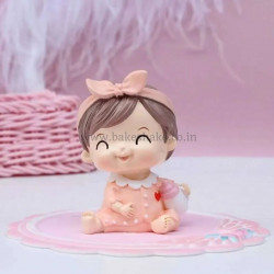 Baby Girl with Feeding Bottle Cake Topper  | Baby Shower Cake Topper