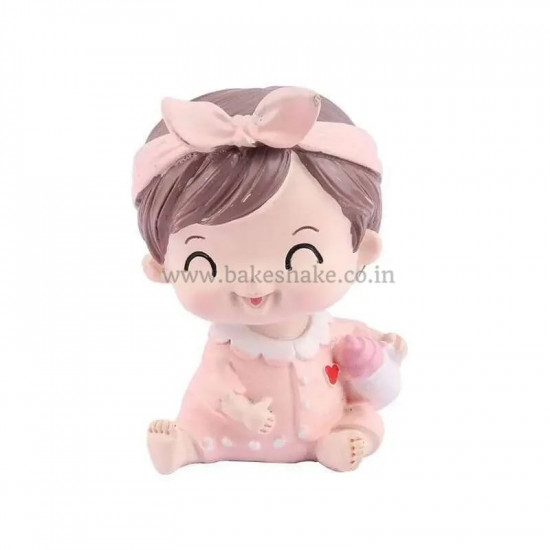 Baby Girl with Feeding Bottle Cake Topper  | Baby Shower Cake Topper
