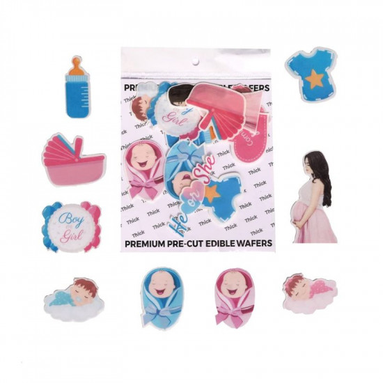 Baby Shower Theme Wafer WPC 61 (8 Pcs Random) - Tastycrafts Economy Pack