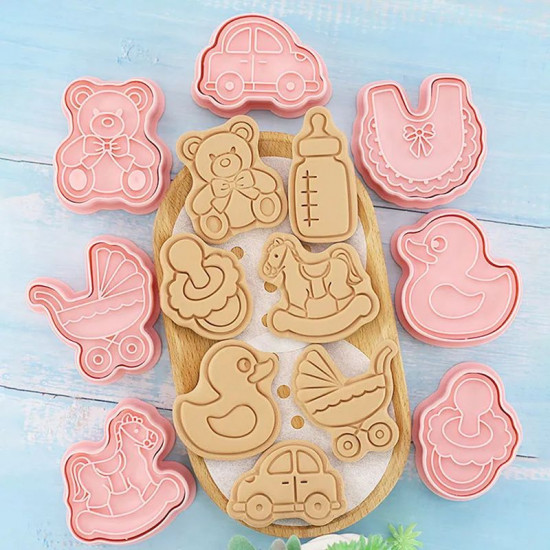 Baby Shower Cookie Mould | 3D Mini Fondant Cookie Stampers 