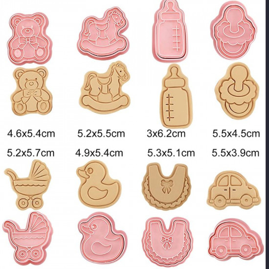 Baby Shower Cookie Mould | 3D Mini Fondant Cookie Stampers 