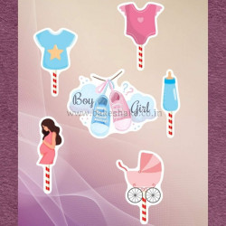 Baby Shower Paper Toppers (Set of 6)
