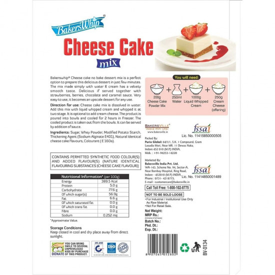 Cheese Cake Mix - Bakerswhip Cheese Cake Mix - Bakerswhip