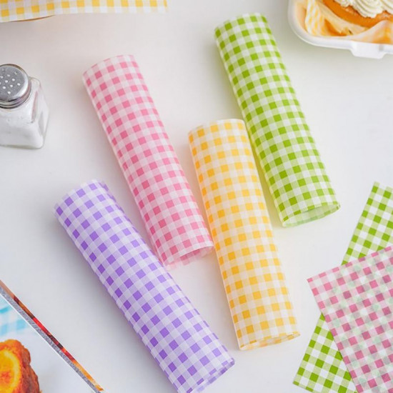 Bento Cake Food Paper Liners | Bento Cake Pad Paper - Checks