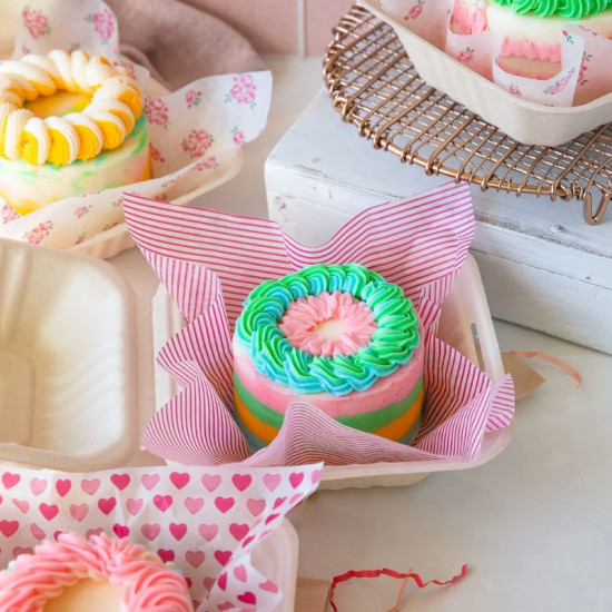 Bento Cake Food Paper Liners | Bento Cake Pad Paper - Checks