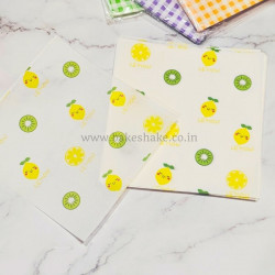 Bento Cake Food Paper Liners | Bento Cake Pad Paper - Lemon Print