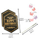 Happy Birthday Paper Cake Topper - Black (Set of 6 Pieces)