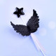 Black Angel Wing With Star Cake Topper