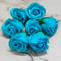 Artificial Blue Rose Flowers (Set of 10)